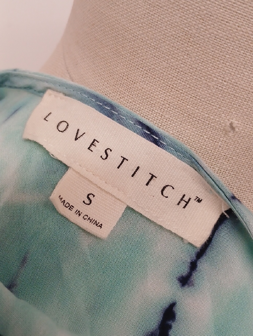 Lovestitch Women's Teal Tie-Dye Wrap Blouse / Small - Picture 5 of 7